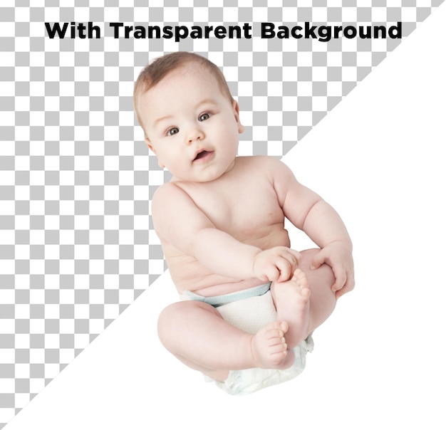 Bebê bebê palying com seus dedos dos pés Top Shot PNG PSD Isolado em fundo transparente