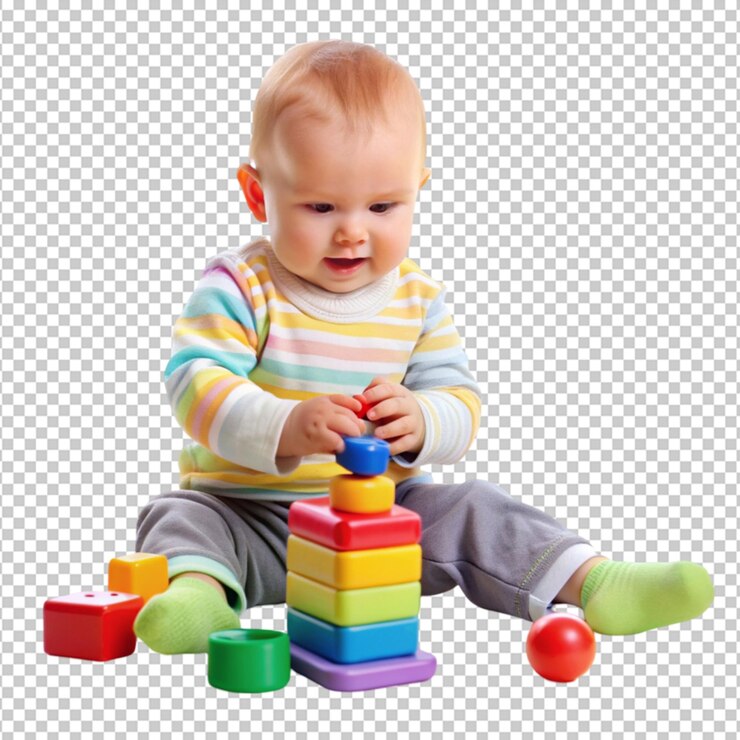 PSD bebê brincando com brinquedos