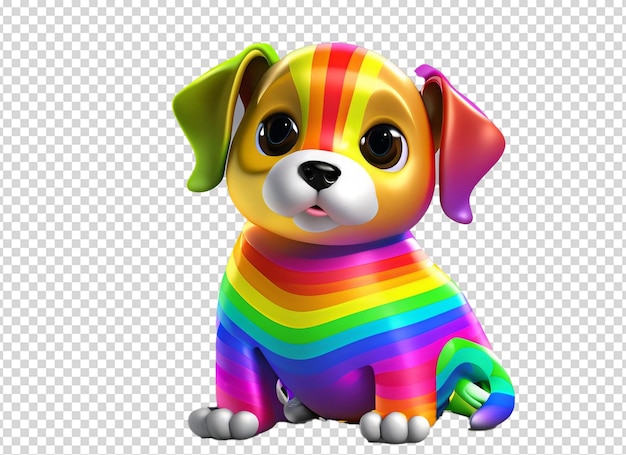 Le bébé chien de l'arc-en-ciel 3D