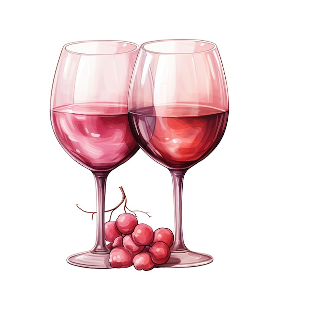 PSD bebe copas de vino románticas para el día de san valentín.