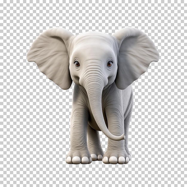 PSD bebê de elefante 3d isolado em transparente