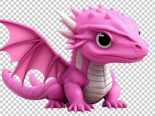 PSD un bébé dragon rose mignon en 3d