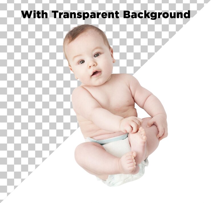 PSD bébé palant avec ses orteils top shot png psd isolé sur un fond transparent