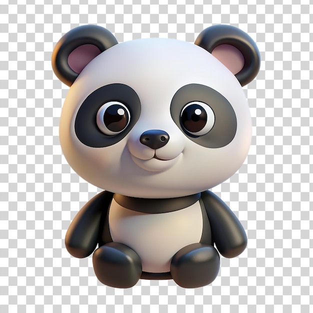 PSD un bébé panda 3d isolé sur un fond transparent