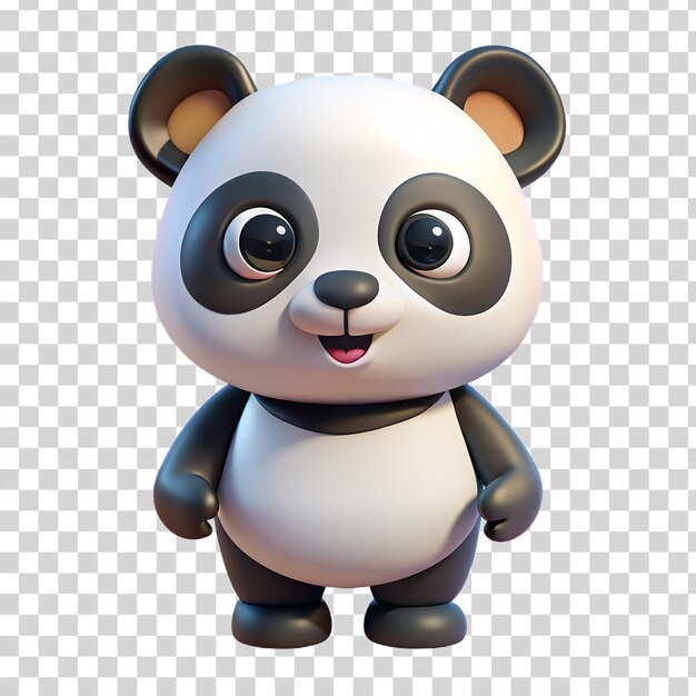 PSD un bébé panda 3d isolé sur un fond transparent