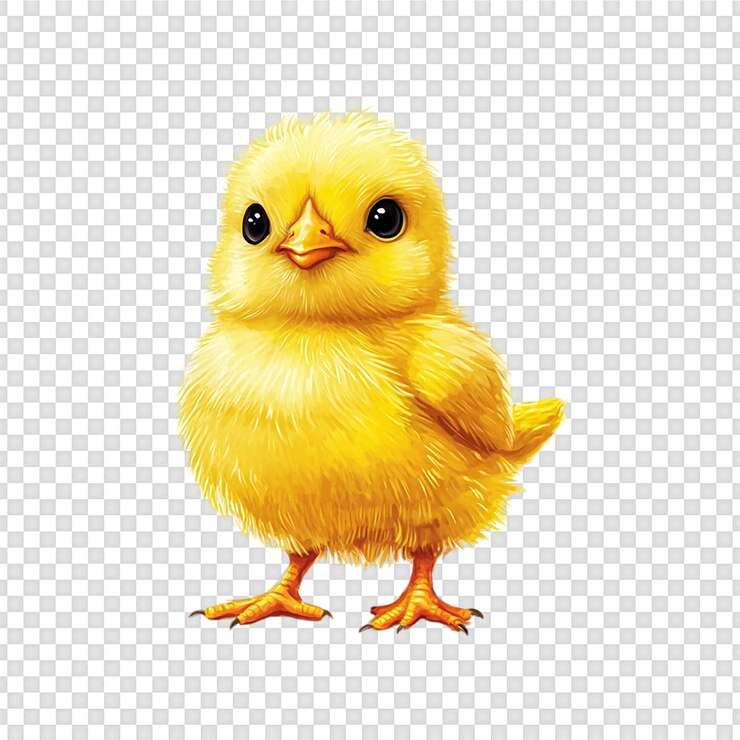 PSD un bébé poulet mignon isolé sur un fond transparent