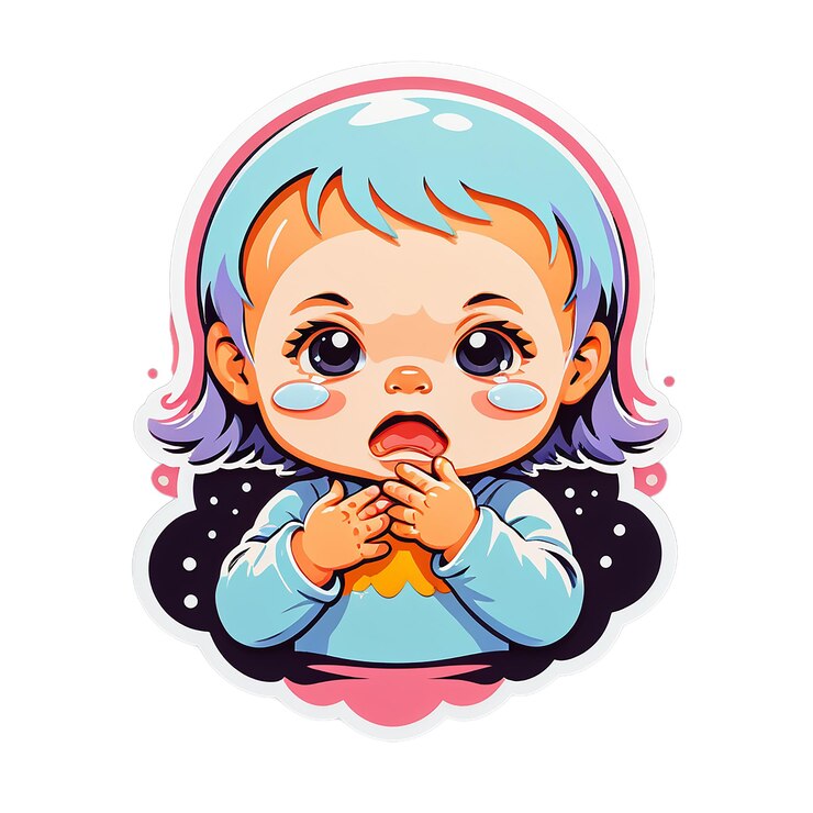 PSD el bebé que llora sticker decal