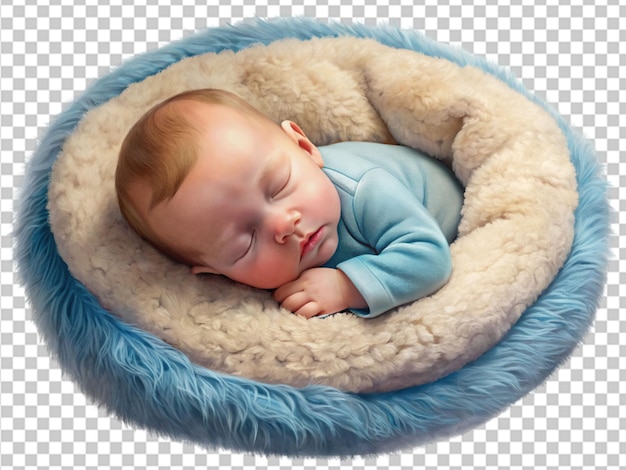 PSD el bebé recién nacido duerme en la almohada