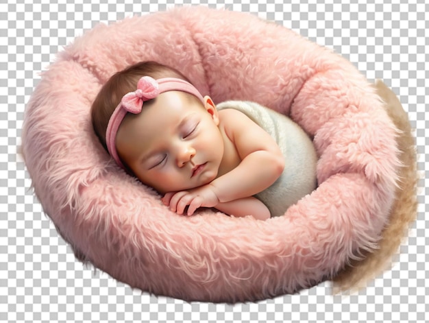 PSD el bebé recién nacido duerme en la almohada