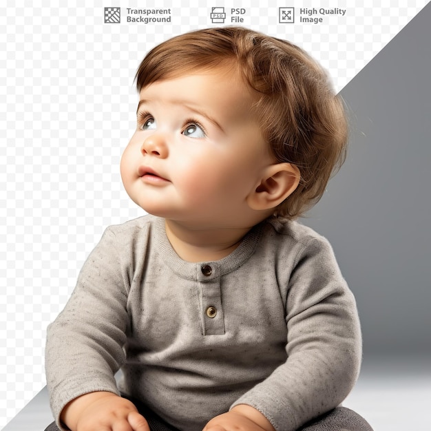 PSD un bebé sentado en el suelo con una imagen de un bebé.