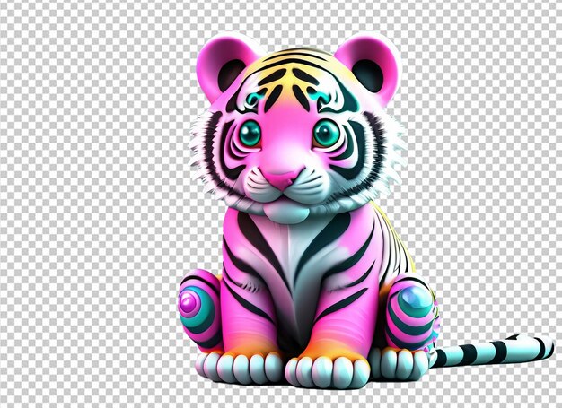 PSD bebê tigre bonito em 3d