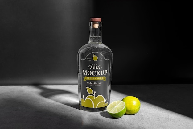 Beber con una maqueta de hormigón oscuro
