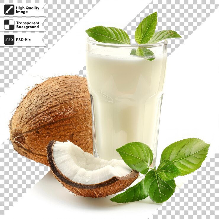 PSD una bebida de coco con un coco y un coco en él