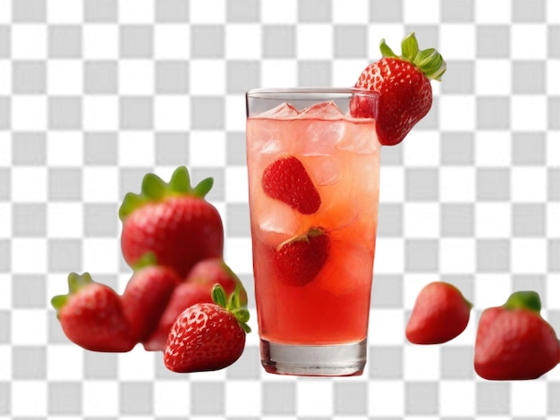 PSD bebida de fresa en png