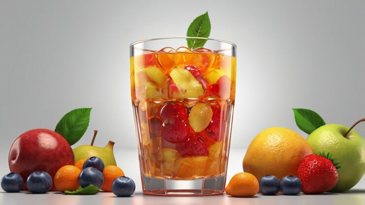 PSD bebida de frutas con fondo transparente