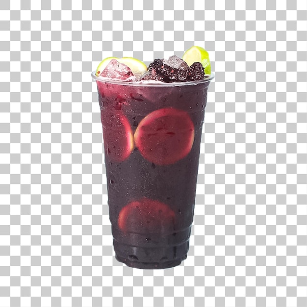 Bebida refrescante de frutas roxas