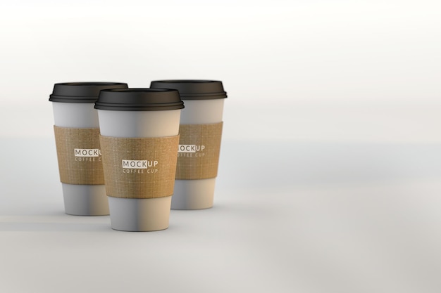 Bebida takeway realista de xícara de café de maquete