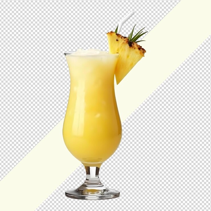 PSD bebidas duras de pina colada aisladas en un fondo transparente