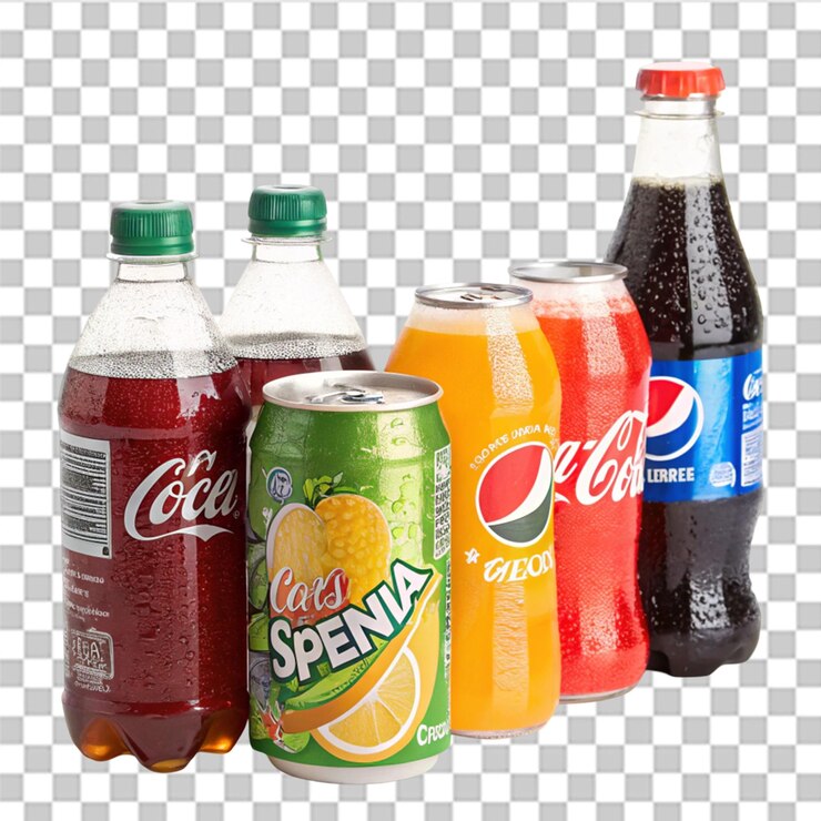 PSD bebidas gaseificadas isoladas sobre um fundo transparente