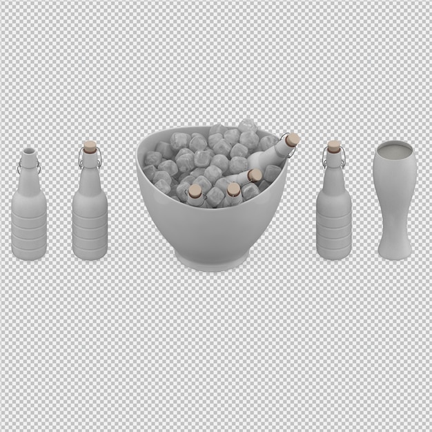 Bebidas en render 3d aislado