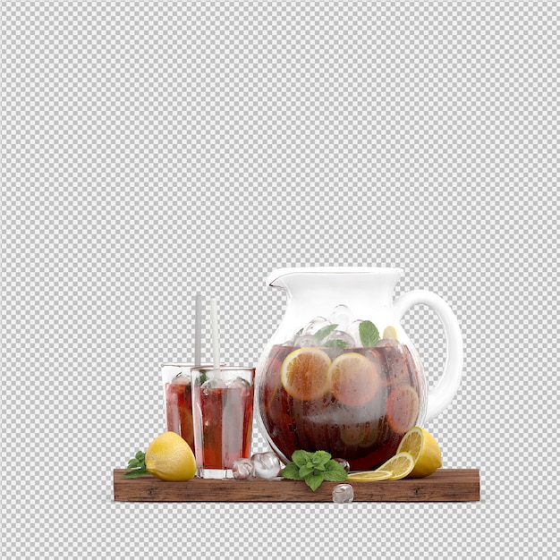 PSD bebidas en render 3d aislado