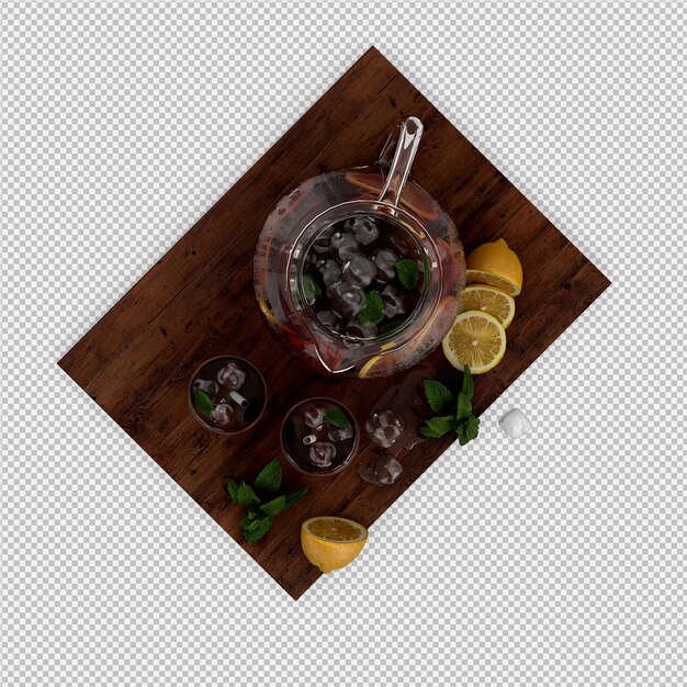 Bebidas en render 3d aislado