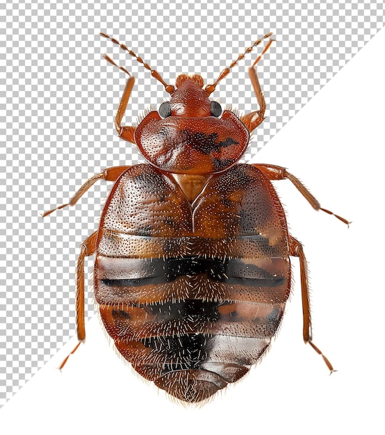 PSD bed bug top view em fundo isolado