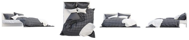 Bed of 3D Render mit durchsichtigem Hintergrund