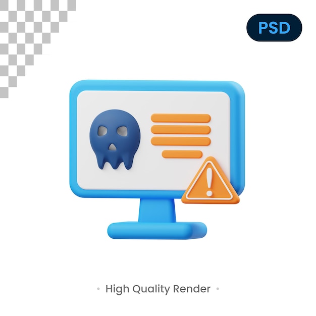 PSD bedrohung erkannt 3d render illustration premium psd