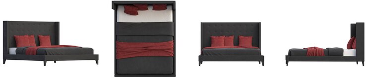 PSD bedroom set from various angles