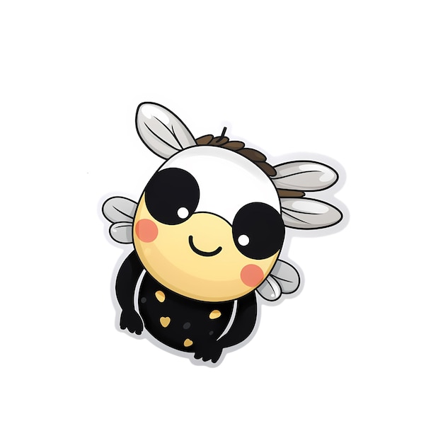 PSD bee kawaii pegatina png el archivo transparente.