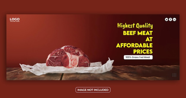 PSD beef und restaurant facebook cover vorlage banner