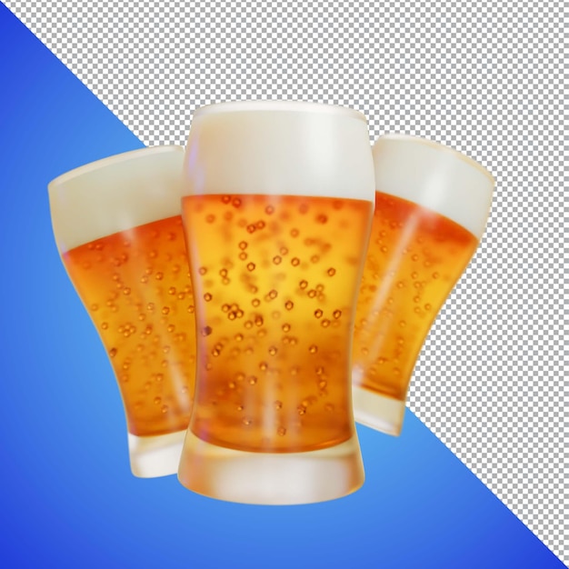 Beer ou Wine 3D render para imagens de visualização e amostra de produto