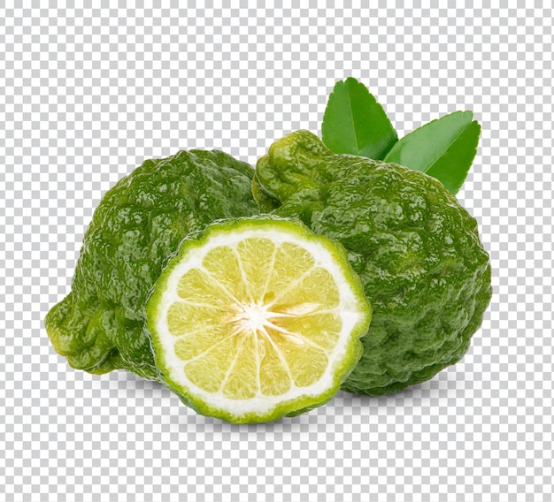 Begamota fresca con hojas aisladas PSD Premium