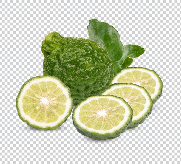 Begamota fresca con hojas aisladas PSD Premium