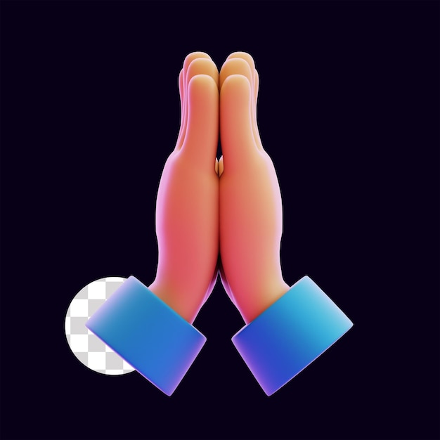 Begging Hand Geste 3D-Illustration