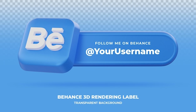 Behance 3d Rendering banner isolato