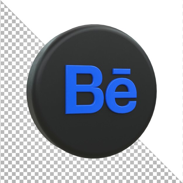Behance 3d Social Media icon Colorido brillante 3d icon concepto 3d rendering para composición