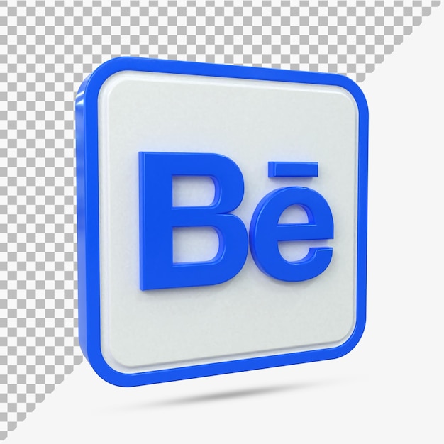 Behance 3d Social Media-Symbol Bunte glänzende 3D-Symbol-Konzept 3D-Rendering für Komposition