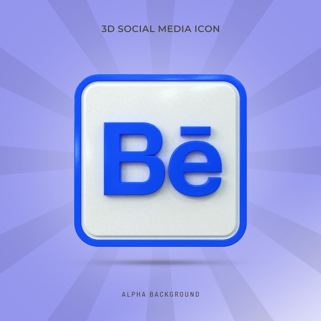 PSD behance buntes glänzendes 3d-logo und social media 3d-icon-design