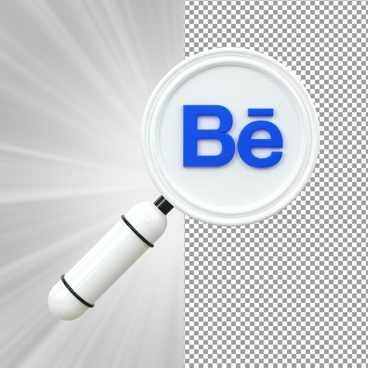 PSD behance icon colorful glossy social media 3d concept