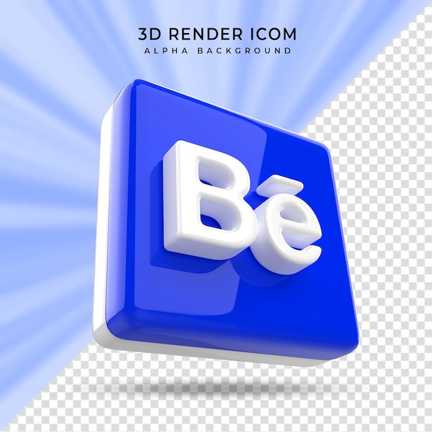 PSD behance icône de médias sociaux 3d