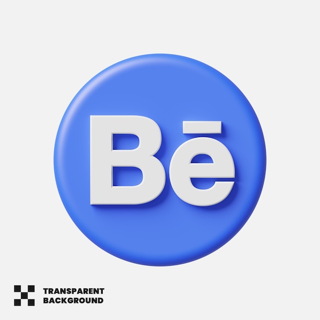 Behance icono de redes sociales en 3d render