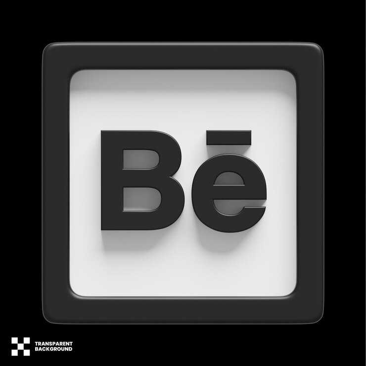 PSD behance icono de redes sociales 3d