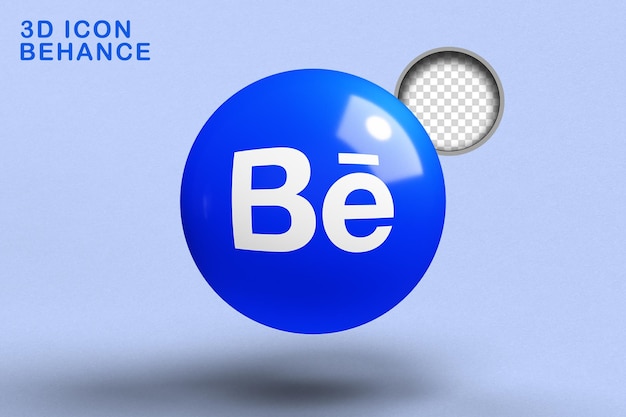 Behance icono de redes sociales en forma de bola 3d png transparente