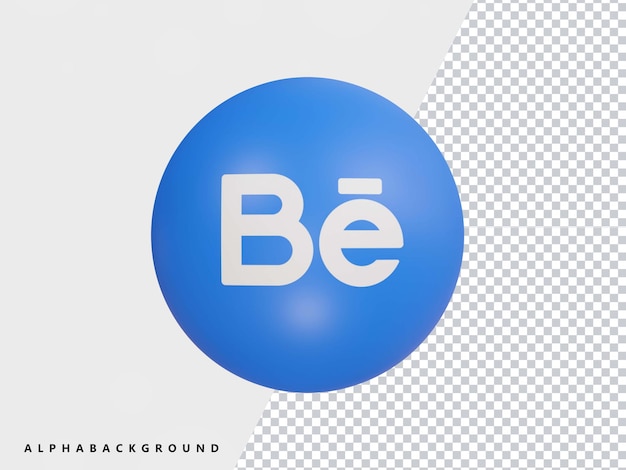 Behance icono renderizado 3d transparente