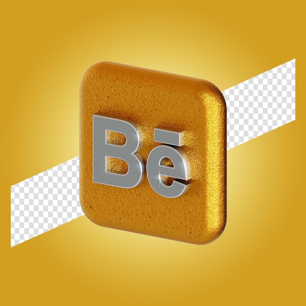 Behance logo aplicación 3d render ilustración aislada