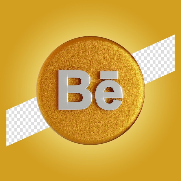 Behance logo aplicación 3d render ilustración aislada