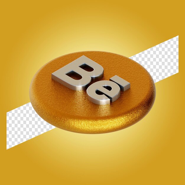 Behance logo aplicación 3d render ilustración aislada