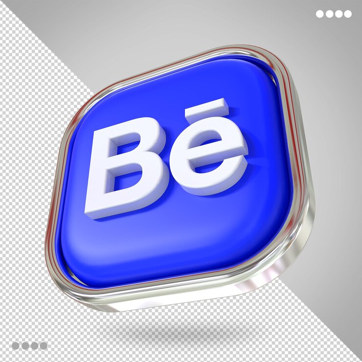 PSD behance logo redes sociales estilos 3d